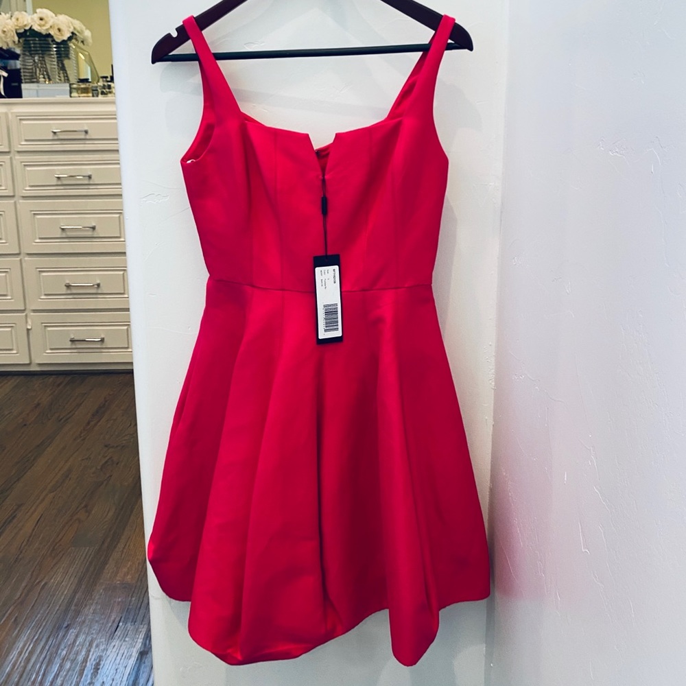 Halston Heritage hot pink dress